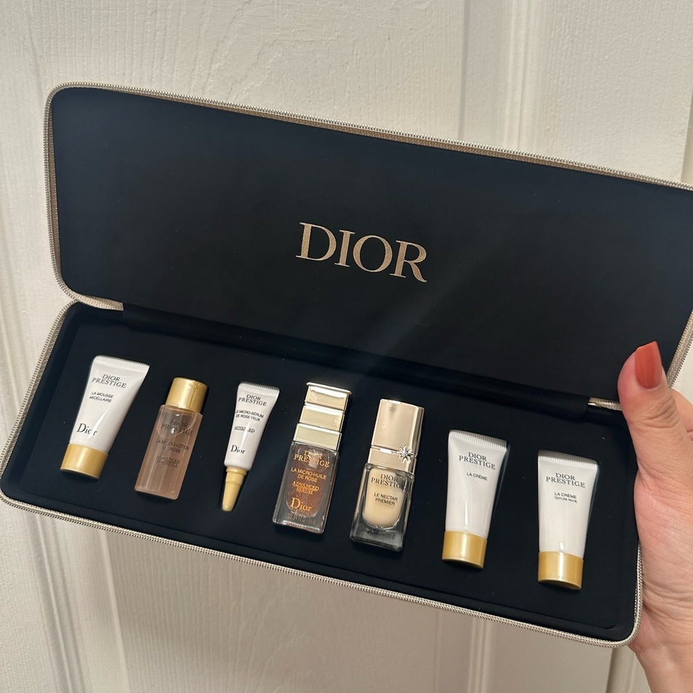 Dior case with mini skincare items